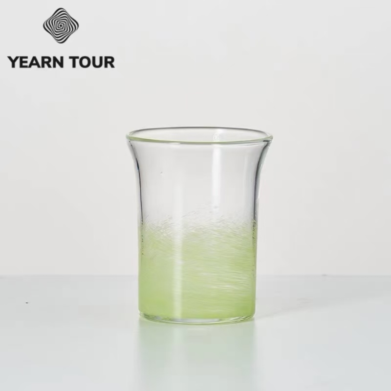 艺途砂绘玻璃直身敞口杯 萤火绿185ml